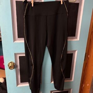 Zyia Black Leggings with Gold Accents 8-10